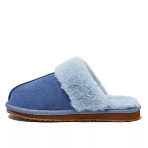 Land’s End Suede Furry Lined Indoor Outdoor Slippers SZ 10